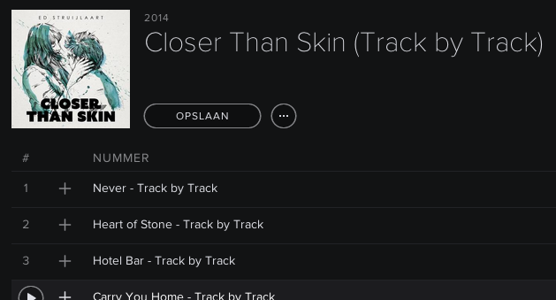 Beluister het album nu al op Spotify in Track By Track