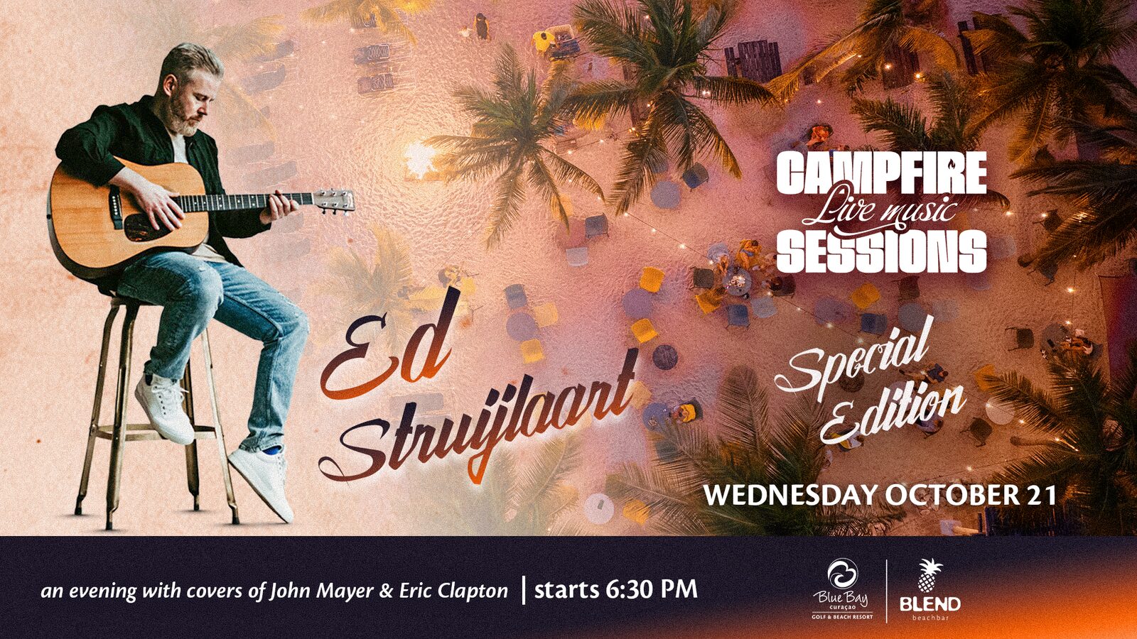 Ed op Curaçao: drie avonden live bij Blue Bay
